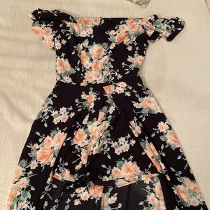 off the shoulder floral romper/dress